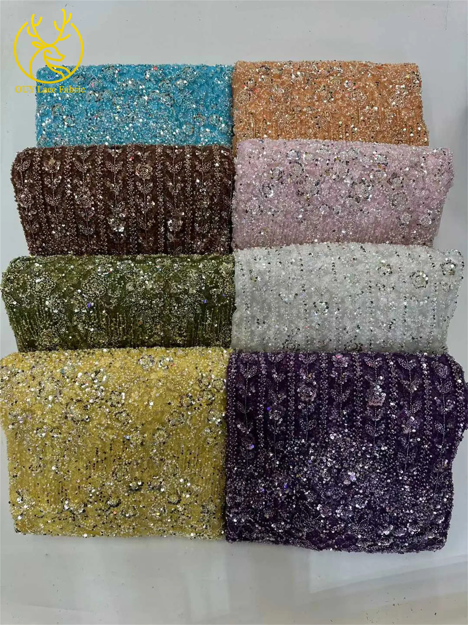 قماش دانتيل مطرز يدويًا أفريقي 5 ياردات من قماش الدانتيل الفرنسي الفاخر المطرز بالدانتيل النيجيري فساتين حفلات الزفاف