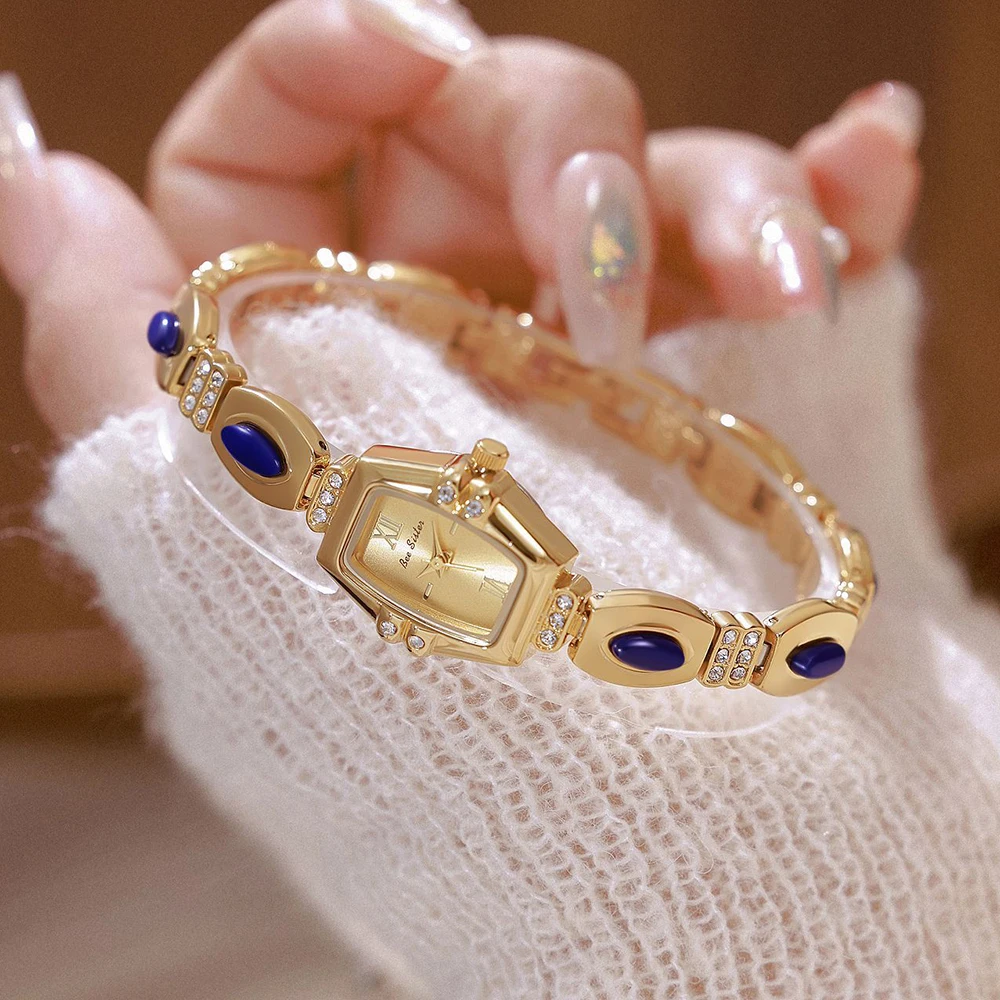 

Часы-браслет из натурального камня Bee Sister, винтажные роскошные женские часы, женские подарки, повседневные женские часы из сплава