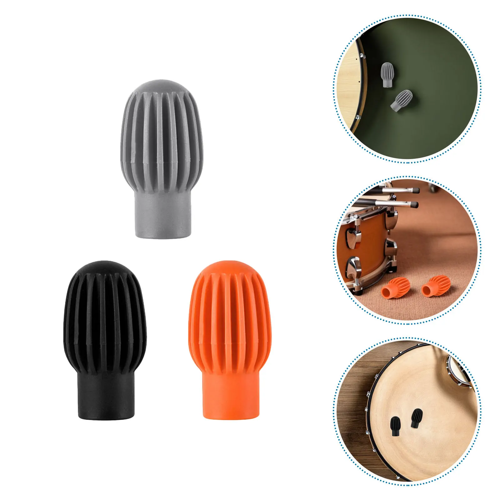 

6Pcs Drumstick Quiet Practice Tips Silicone Noise Reducing Covers for Musicians At Home Or in Apartments Silent Drumstick