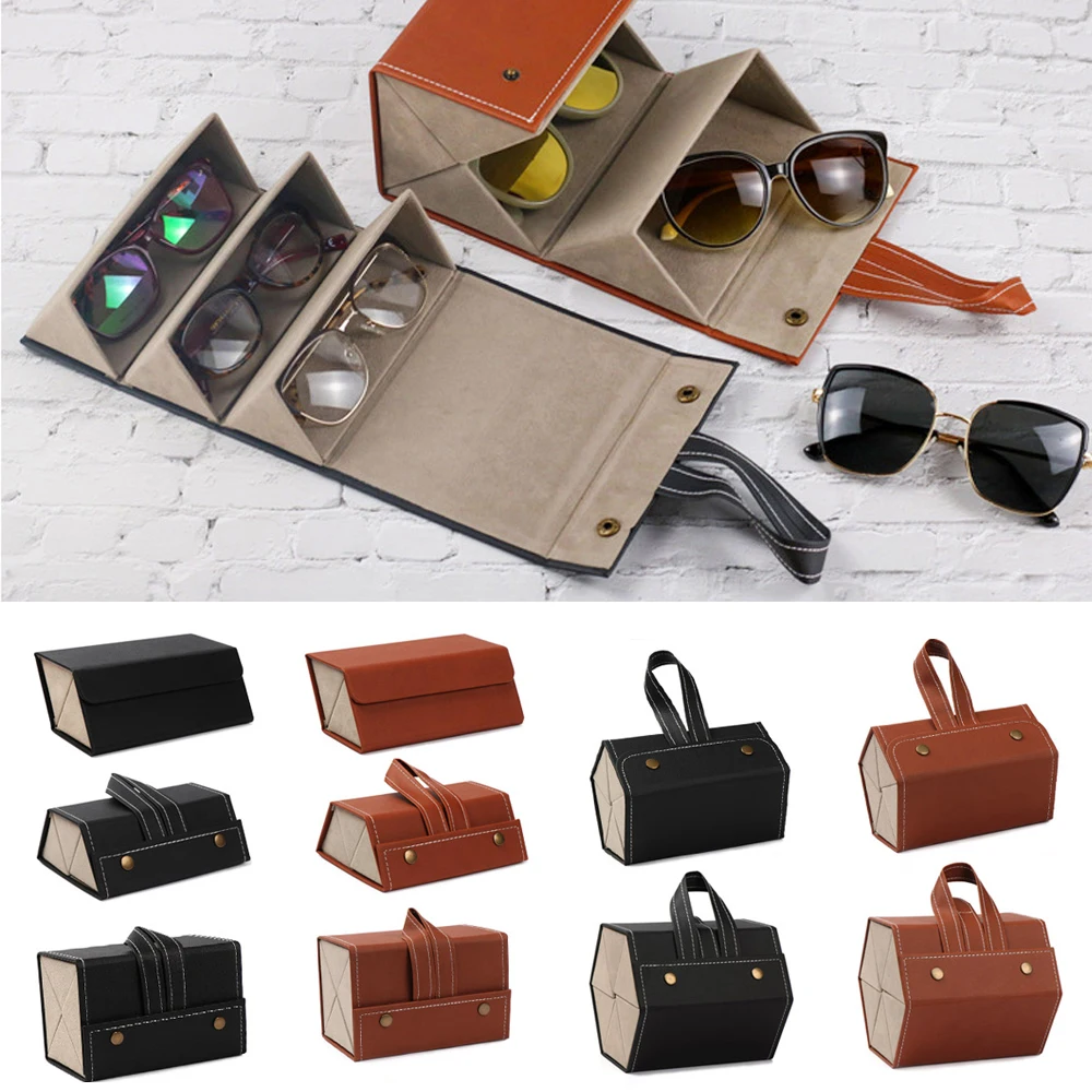 Multi-slot Travel Portable Storage Box Eyeglasses Holder Glasses Organizer Sunglasses Case