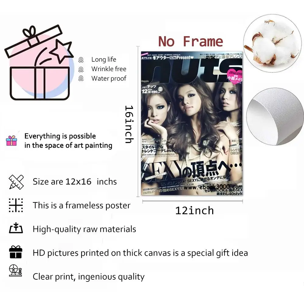 Teen Fashion Magazine Happie Nuts Painting Calligraphy Wall Art Mural Living Room Canvas Decor Gifts