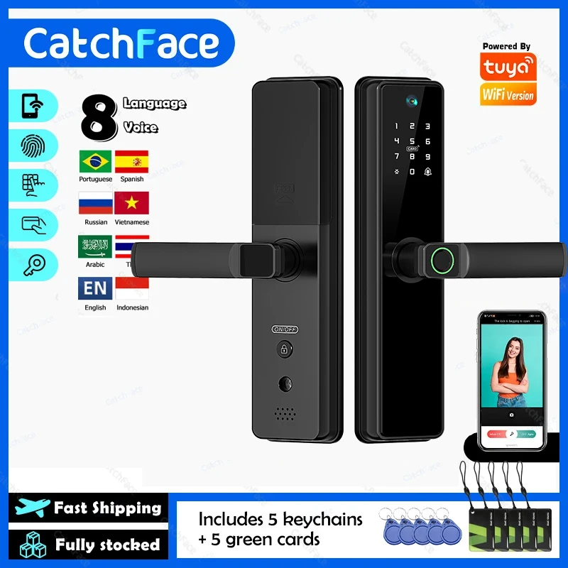 tuya wifi photo taking eletronico inteligente digito door lock fingerprint door security viewer versao atualizada novo 01