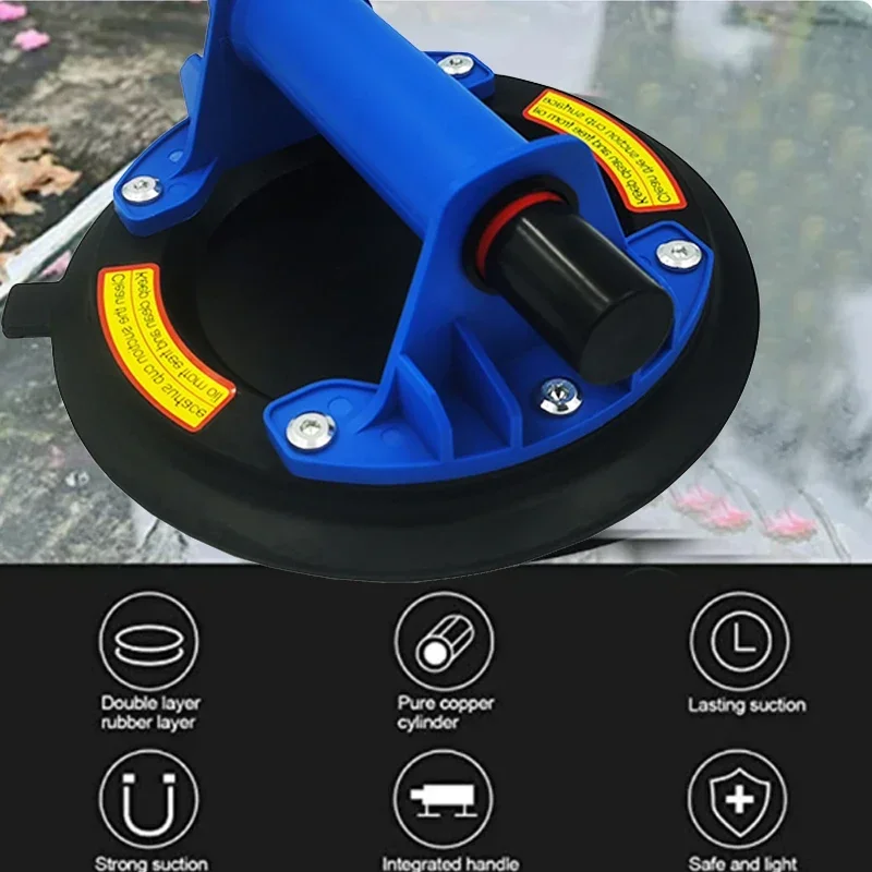Ventosa a vácuo industrial de 8 polegadas, capacidade de rolamento de 220kg, levantador a vácuo resistente para telha de granito, ferramentas de elevação manual de vidro