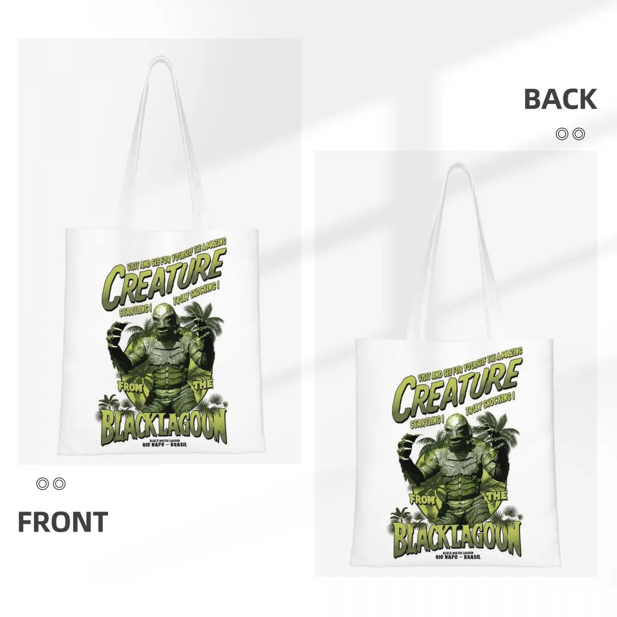 Сумки для покупок «Существо из черной лагуны», холщовая большая сумка, складная женская сумка через плечо, дорожная сумка