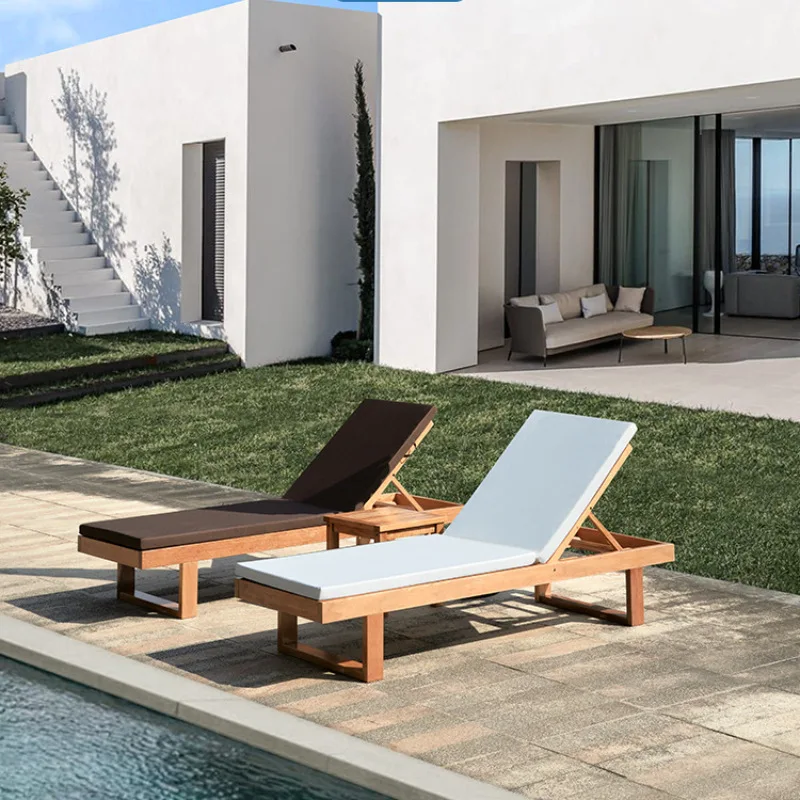 Solid wood balcony garden villa seaside swimming pool leisure preservative wood courtyard outdoor beach chair
