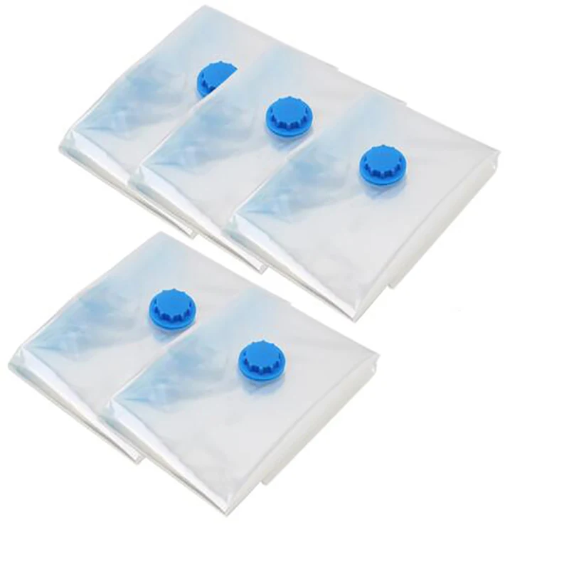 Vacuum Storage Bags With Valve Transparent Folding Compressed Space Saving Travel Seal Packet Organizers For Towel Cloth Blanket