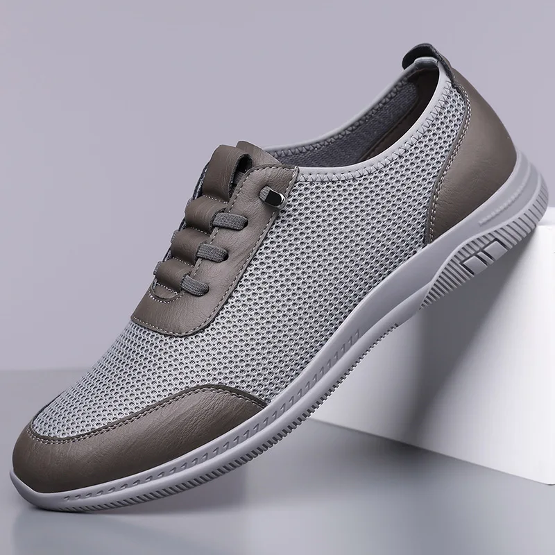 All Match Breathable Comfortable Shallow Men's Casual Shoes Spring Summer 2026 Flat Heel Slip on Sneakers for Driving Daily Work