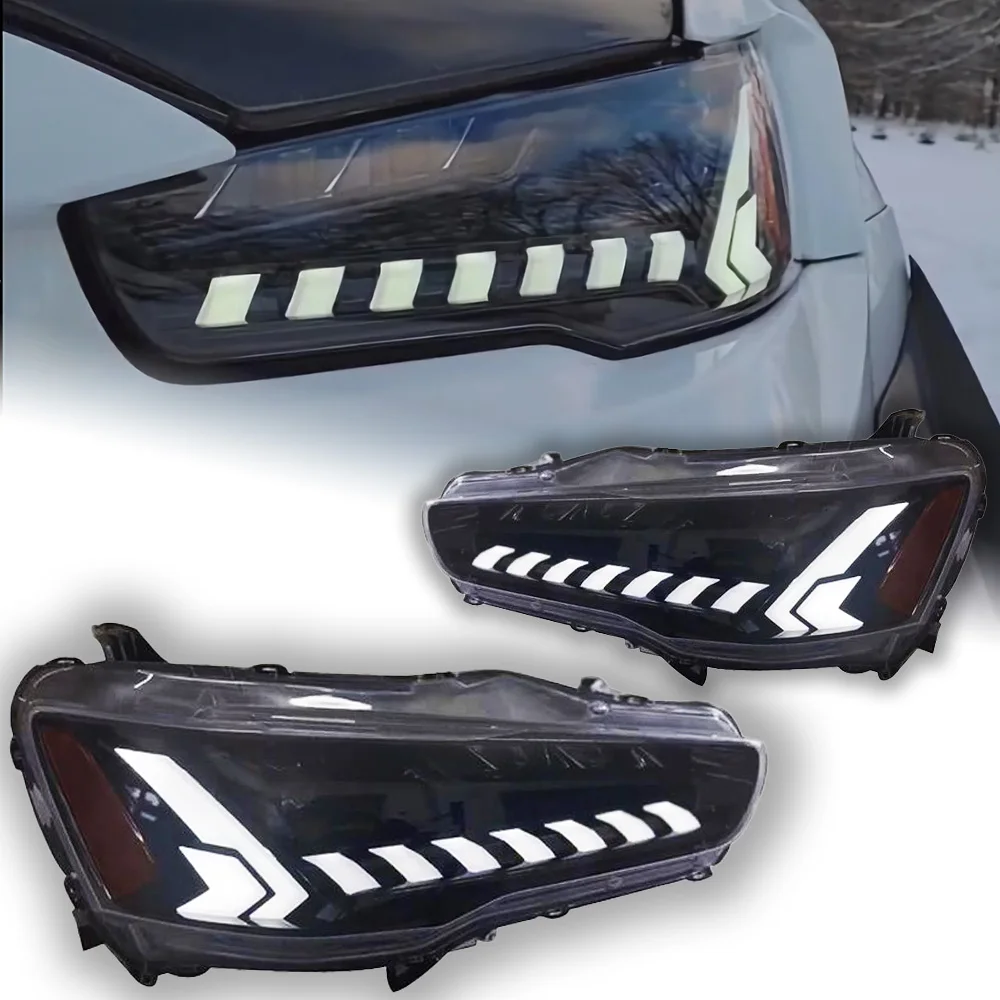 For Lancer LED Headlights DRL Dynamic Signal Car Lights With Projector Lens for Front Position Automotive Accessories