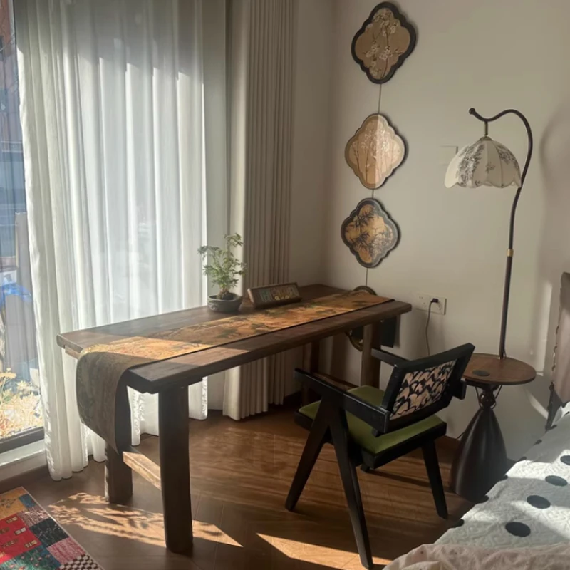 Customizable Elm Wood Table Surface Wood Wax Oil Coating Classic Minimalist Style Mortise and Tenon Joint Dining Table Desk