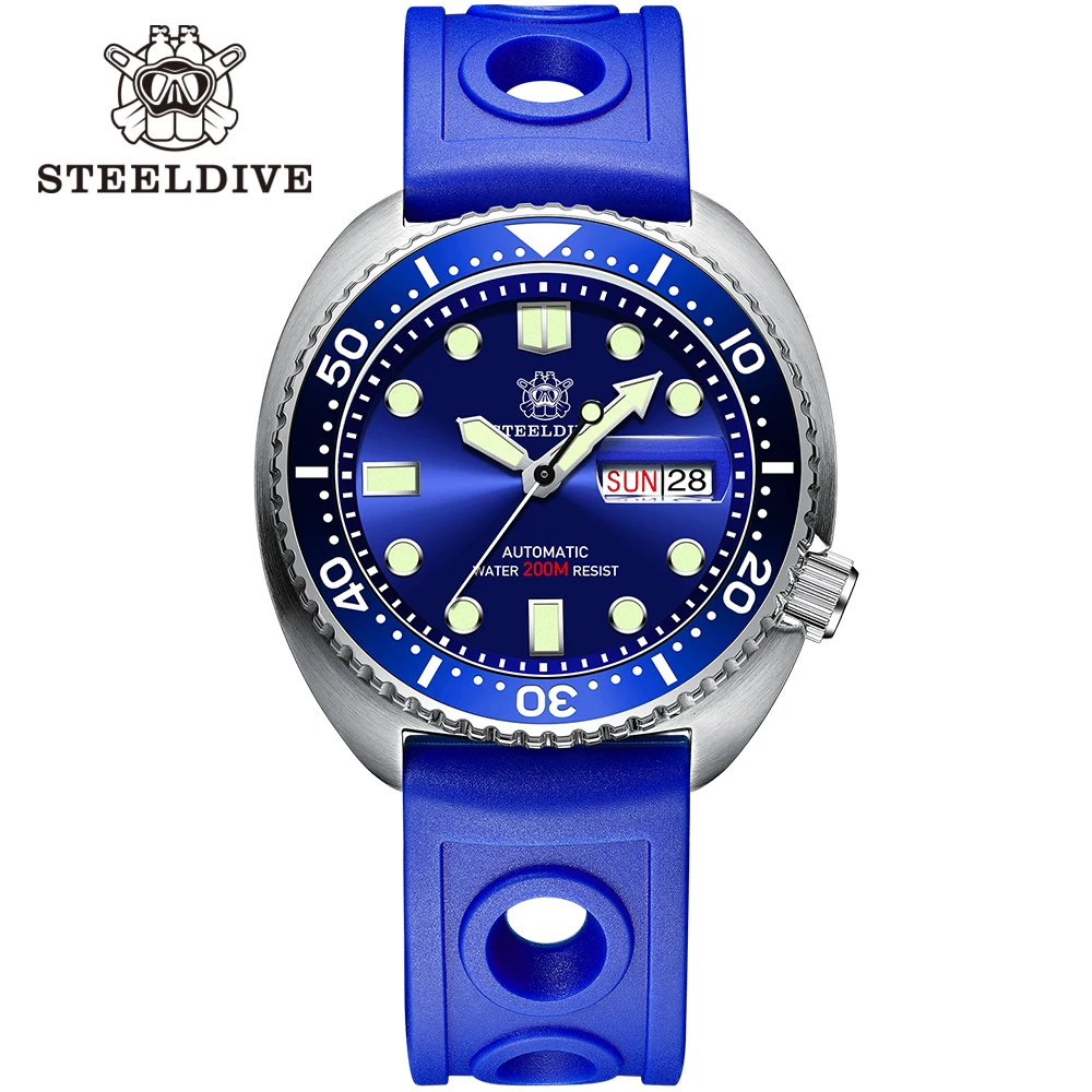 STEELDIVE SD1972 V2 Keramiklünette Abalone 200M wasserdicht Doppelkalender NH36 Uhrwerk Schweizer leuchtende mechanische Armbanduhren 7
