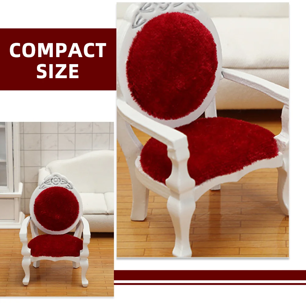 Mini Europese Stijl Kleine Stoel Miniatuur Fauteuil Ornamenten Huis Stoelen Schattig Meubilair Fluweel