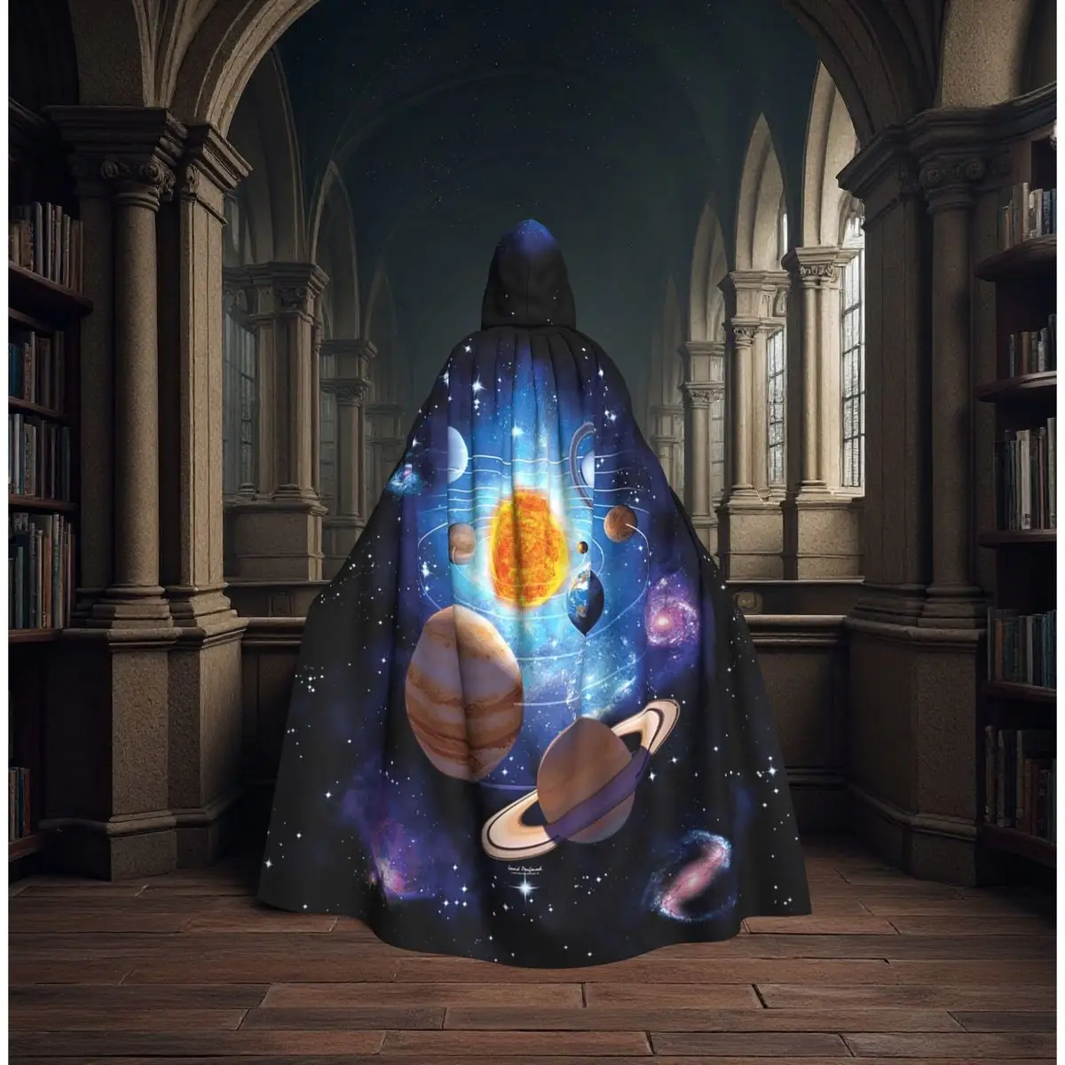 

Solar System Planets Long Hooded Cloak Witch Medieval Costume Cosplay Cape HalloweenVampire Adult Unisex