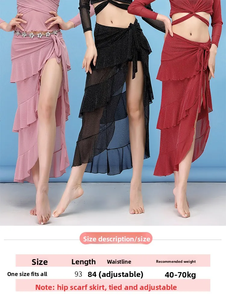 Fly Charm Hip Covering Skirt Belly Dance Butt Towel Skirt Eastern Dance plus Size Bot Wear Beginner Waist Skirt