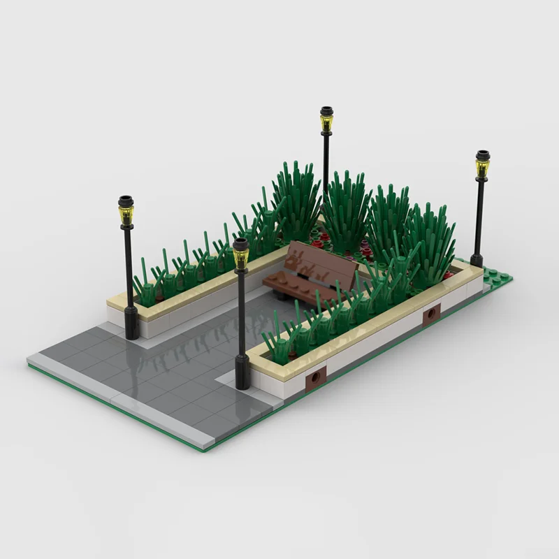 Modelo City Street View Moc, bloques de construcción, modelo de parque urbano Modular, bloques tecnológicos, juguete DIY de Navidad, regalos de construcción