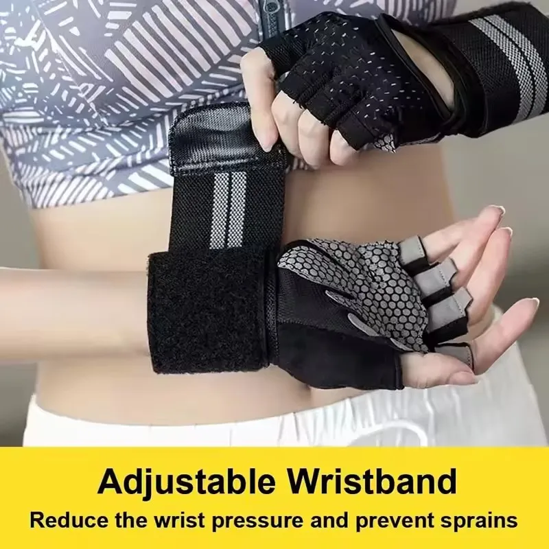 Unisex Half Finger Cycling Gloves Anti-Slip Breathable Gym Exercise Wristband Cycling Accessories for Men And Women image 4