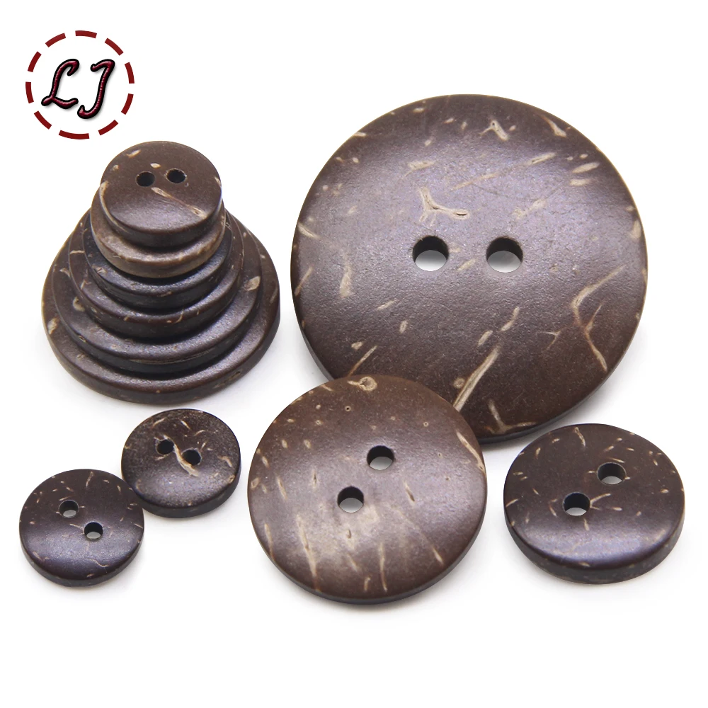 New 30pcs/lot Eco-Friendly Natural color coconut Sewing Buttons 2 Hole Button garment Scrapbooking Sewing Accessories DIY