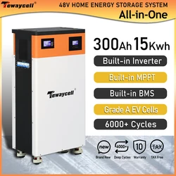 Pay 2 Times All In One 15Kwh LiFePO4 Battery Built-in 5KW Inverter, ESS No Tax, 48V, 300Ah, 15kWh, 51.2V  Solar Energy System