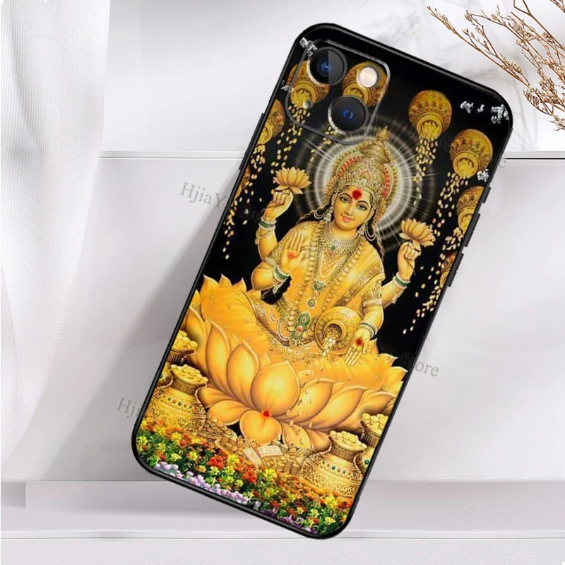 Lakshmi Hindu Goddess Soft Cover For iPhone 11 14 12 Pro X XS XR 7 8 Plus SE 2020 13 Pro Max Shockproof Phone Case