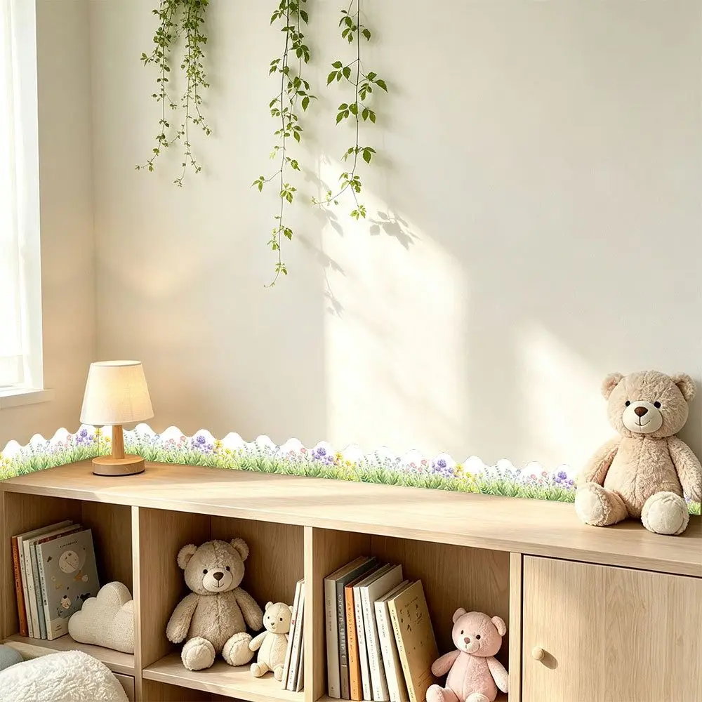 New Flower Bulletin Board Border Scalloped Edge Cuttable Classroom Border Trim 10m/Roll Border Trim Roll Chalkboard Decorating