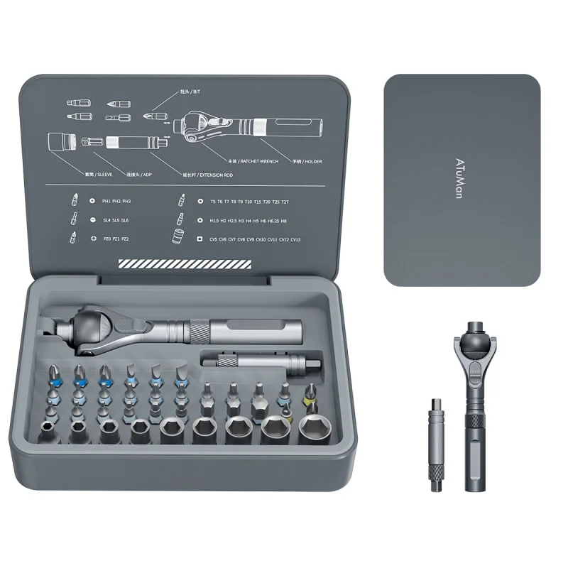 

40 in 1 Precision Ratchet Screwdriver Set Multifunctional S2 Magnetic Bits Tool Kit with Extendable Handle for Computer Repair