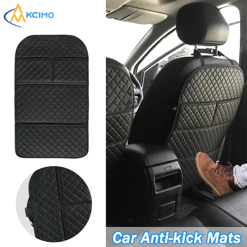 

1Pcs PU Leather Car Anti-Kick Mats Auto Seat Back Protector Cover For Children Back Seat Anti-Dirty Pad Car Accessories