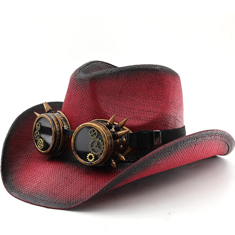 

Ковбойская шляпа в стиле вестерн-джаз с цветными блоками, мужская и женская дышащая пляжная шляпа в этническом стиле