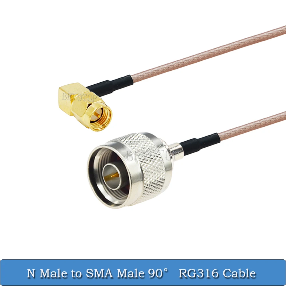 ขั้วต่อ RG316 L16 N ตัวผู้เป็น SMA ตัวผู้/ตัวเมีย50โอห์มการสูญเสียต่ำสายโคแอกเซียลสาย RG-316โคแอกเซียลหางเปียจัมเปอร์10ซม.-30ม.