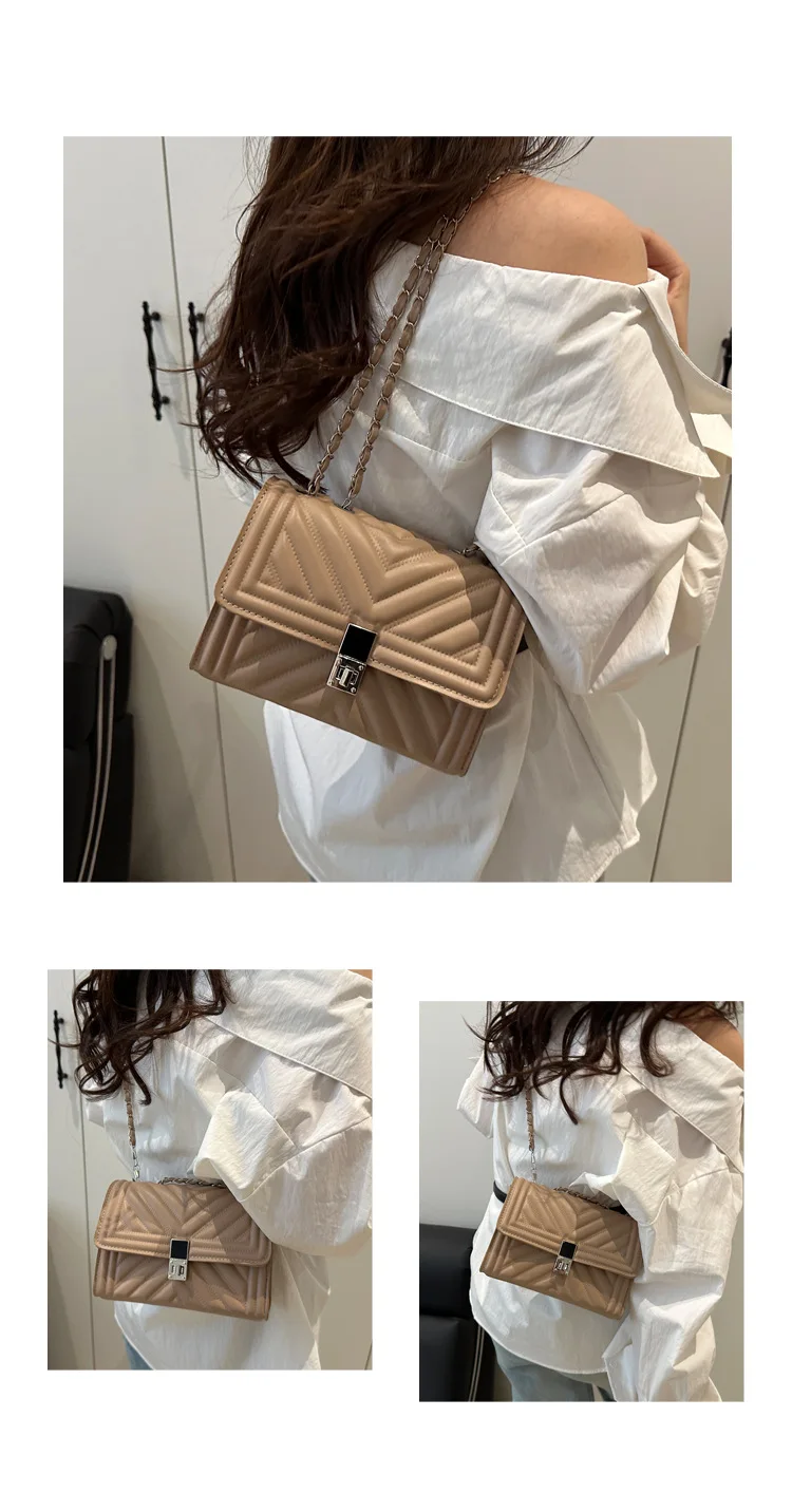 Neue Mode Mini Stepp Geprägte Kette Schulter Tasche für Frauen Einfache Vielseitige Diagonal Umhängetasche Platz Handtasche Weiblichen Beutel – Detail 8