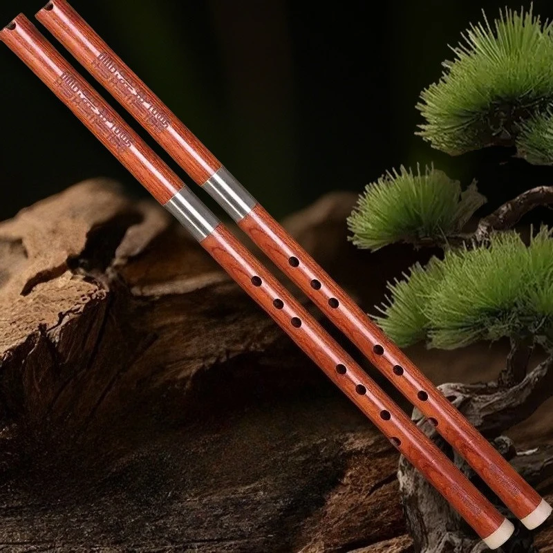 Wooden Flute 6/8 Hole Vertical Blowing Xiao G/F Key Adult Beginner Professional Nan Xiao Traditional Wind Flute with Accessories