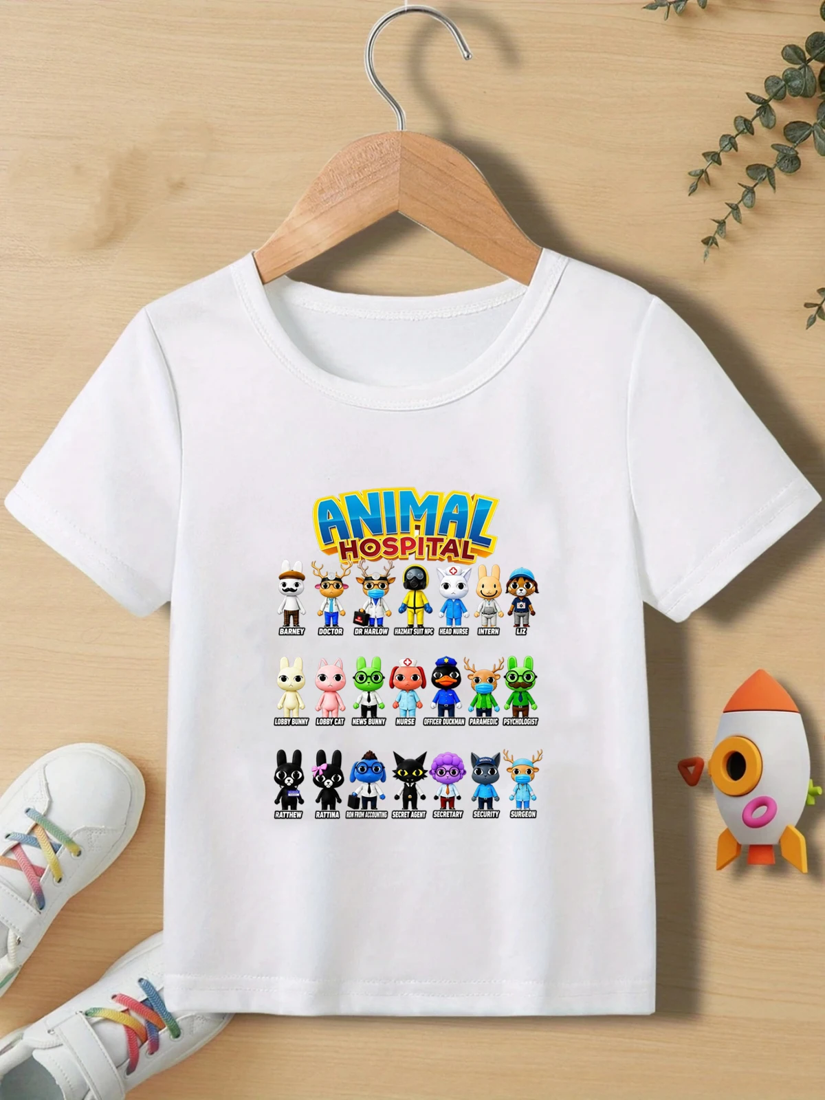 2026 Newly Style Animal Hospital Game Cartoon Characters Printed T-shirts Cute Boys/Girls Summer Casual Short Sleeve Tshirt Tops