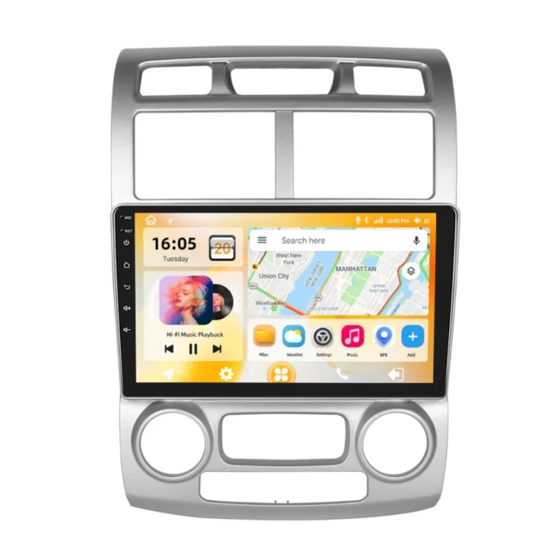 Podofo Snapdragon 8Core 2DIN Android Auto-Multimedia-Player für KIA Sportage 2005–2010, Carplay, GPS-Navigation, DSP, WIFI, FM, RDS, BT