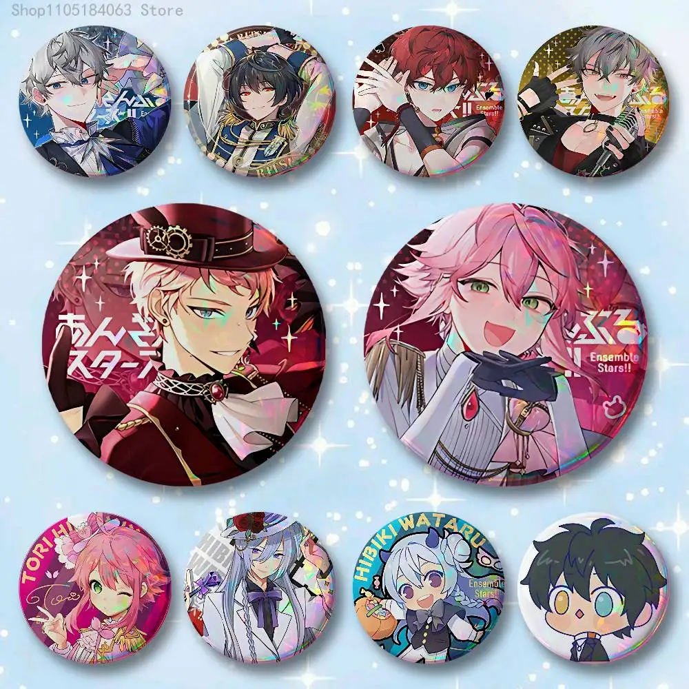 

E-Ensemble S-Stars Badges 25 32 44 58 75 mm Round Cosplay Pin Bag Decor Fans Collect Friends Gifts Brooch Souvenir