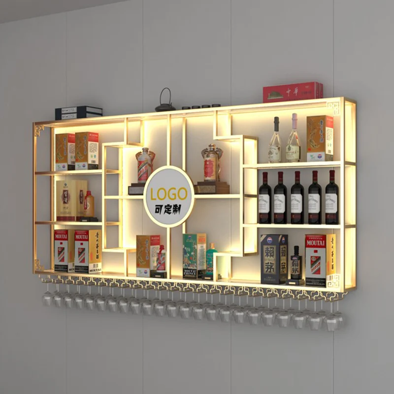 Club Furniture Bar Cabinet Luxury Modern Whiskey Display Mini Living Room Mobile Wooden Wine Stand Holder Gabinete Home Cottage