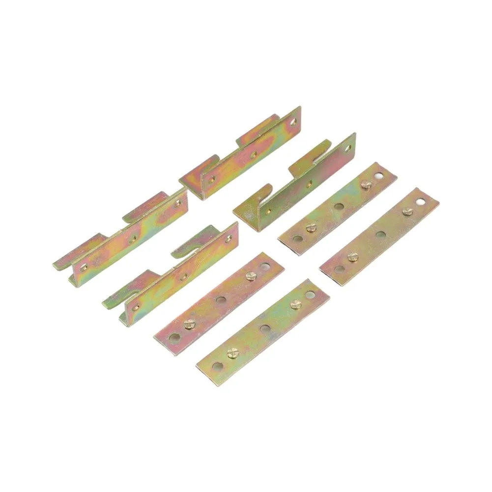 Bed Frame Connector Kit 4 Sets Non-Mortise Bed Rail Brackets Cold Rolled Steel Construction for Bed Structure Support