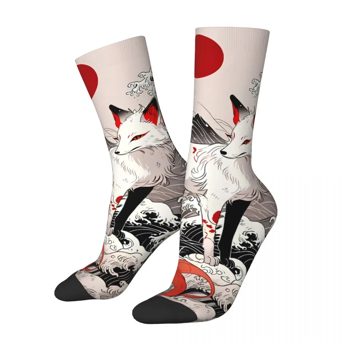 Japanese Fox Sock Printed Man Polyester