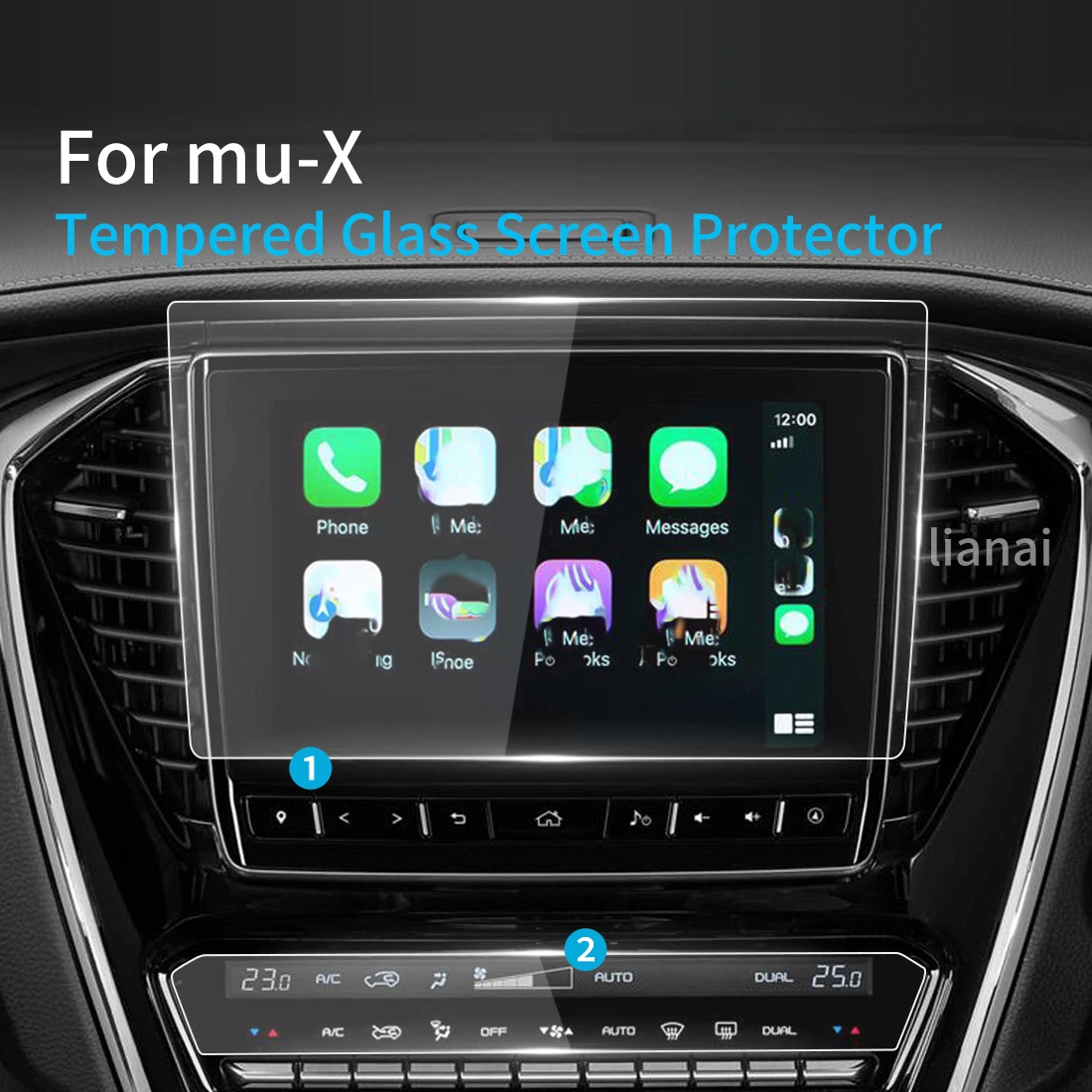 Car Stickers Screen Protector For ISUZU MUX 2023 Carplay Tempered Glass Protective Film 9 inch MU-X Media Automotive Accessories