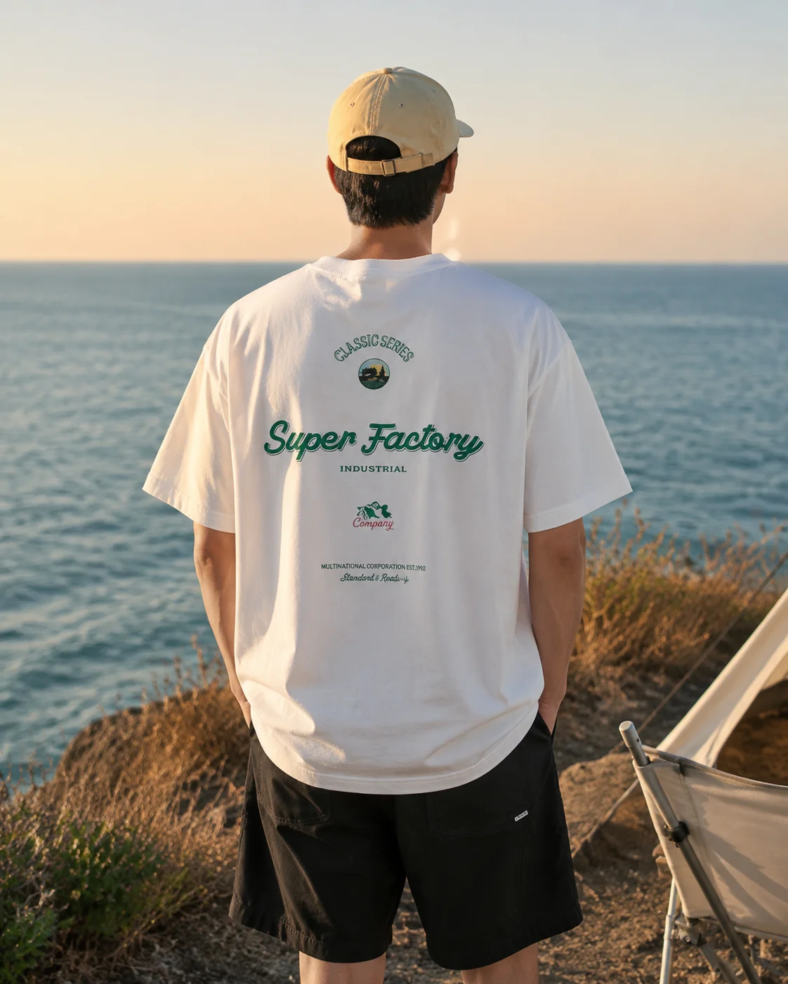 Outdoor Camping‑Inspired Graphic T‑Shirt Hiking‑Style Cotton Short‑Sleeve Loose‑Fit Casual Streetwear Unisex Tops for Men Women