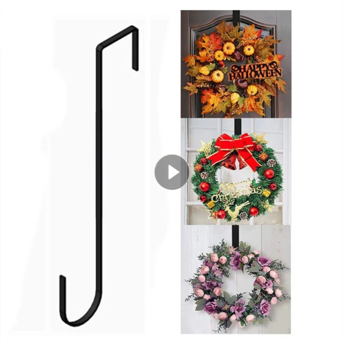 

12/15 Inch Floral Wreath Hanger Over The Door Large Wreath Metal Hook For Christmas Easter Wreath Front Door Hanger Xmas Supply