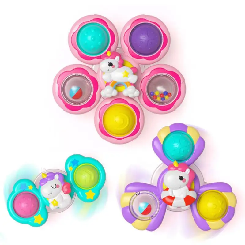 3PC Anti-Stress Finger Spinner Toy Push Pop Bubble Fidget Spinner Toy for Children & Adults Christmas Gift Relief Anxiety