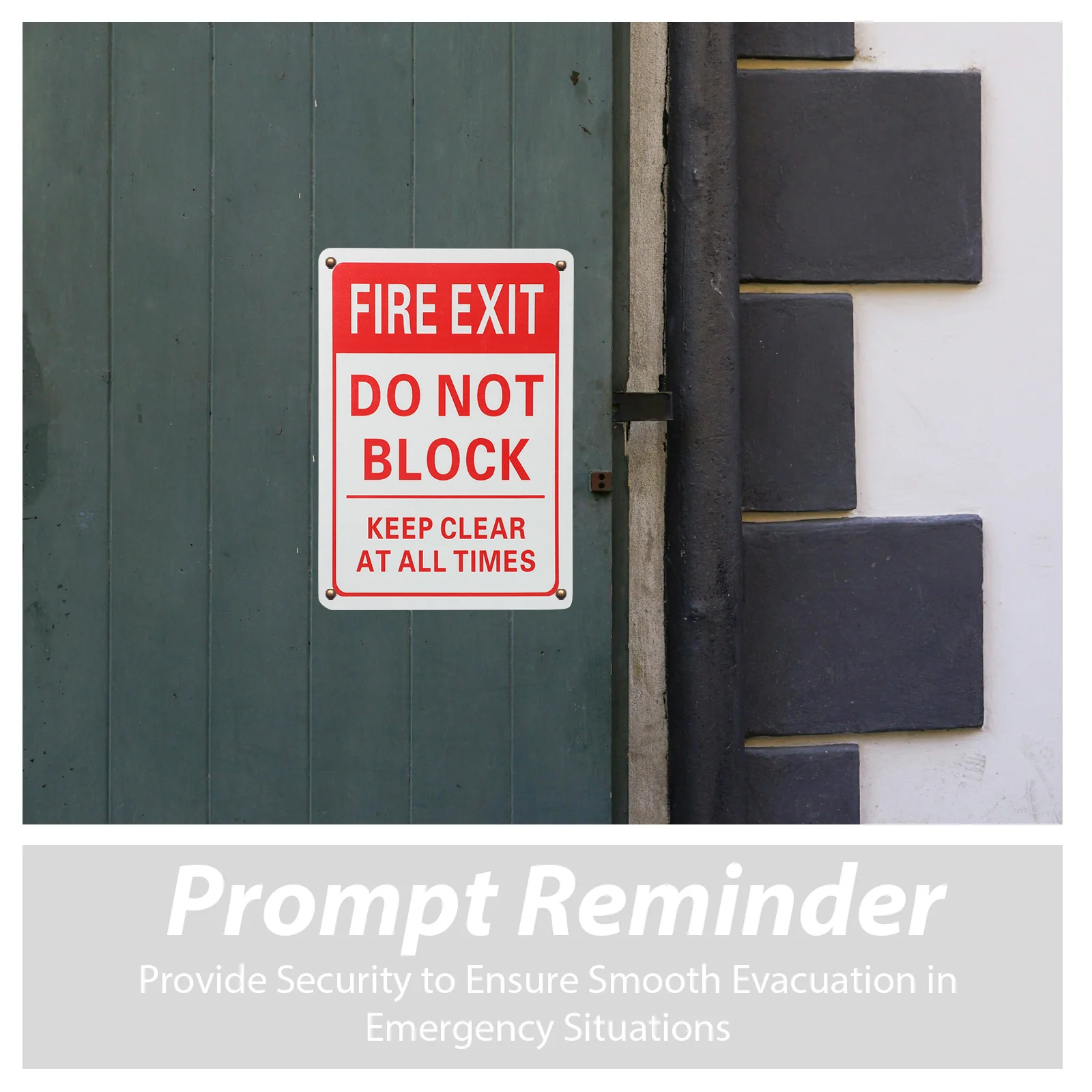 علامة أمان لخروج الحريق علامة تحذير الطوارئ المعدنية لا تحجب ملصق خروج الحريق في حالات الطوارئ للمنطقة العامة التجارية #4