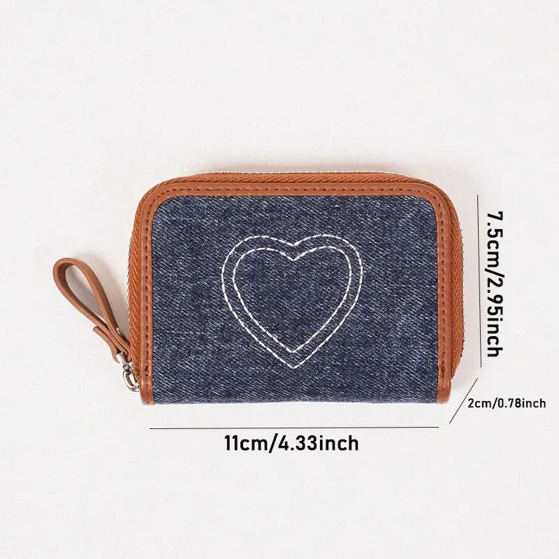 Luxury Women's Small Wallet Vintage Denim Card Bag Female Card Holder with Coin Purse for Woman