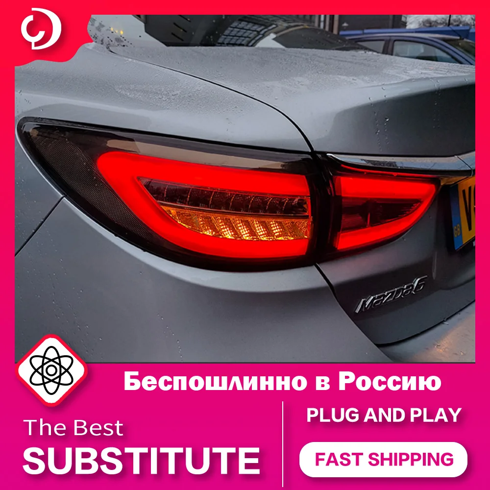 AKD Car Styling Taillights for Mazda 6 Mazda6 Atenza 2013-2019 LED Tail Light DRL Tail Lamp Turn Signal Rear Reverse Brake