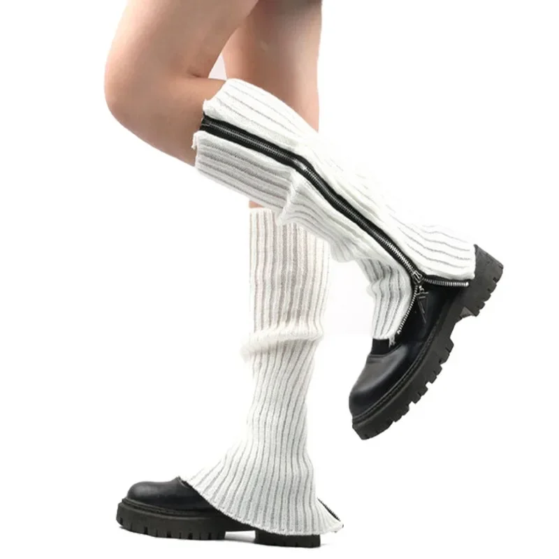 Gothic Women's Striped Leg Warmers Lolita Long Socks Knitted Leggings Japanese Sweets Winter Socks Kawaii Arm Ankle Warmers Y2k