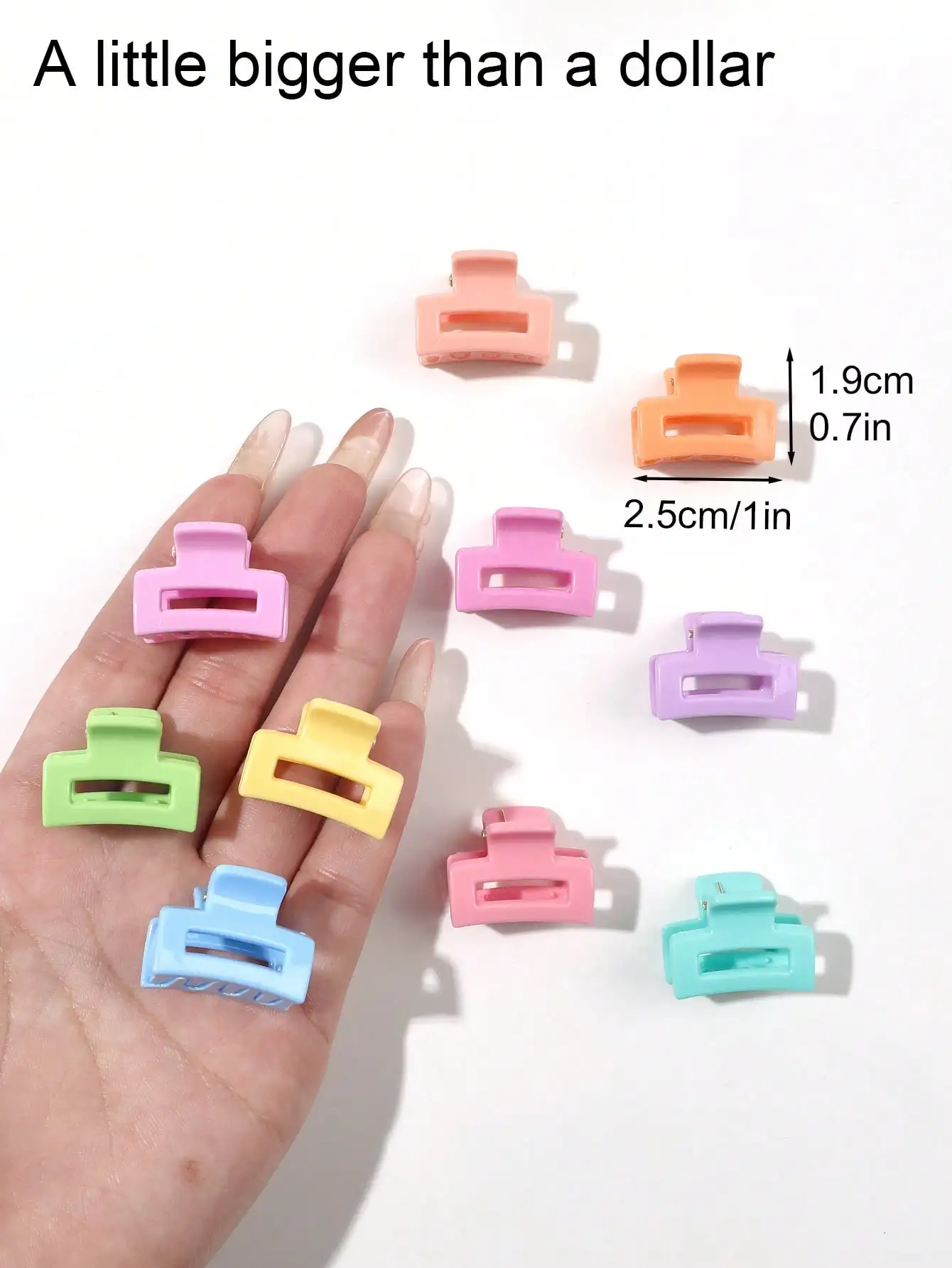 10 Stück Sommer-Macaron-Haarspangen für Frauen und Mädchen, 2,5 cm Rechteckige Haarklammern für Dünnes und Dickes Haar – Detail 6