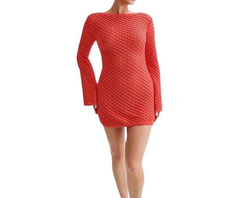 2025 Nuovo grembiule da donna tinta unita sexy lavorato a maglia gonna da spiaggia bikini a strati sopra il costume da bagno protezione solare abbigliamento
