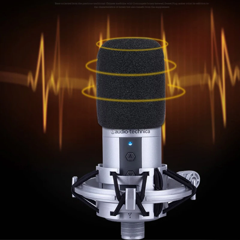 AT2020 Mic Windscreen Cover Windproof Foam Pop Filter Compatible with Audio Technica ATR2500 AT2035 AT2050 AT4040 Microphone