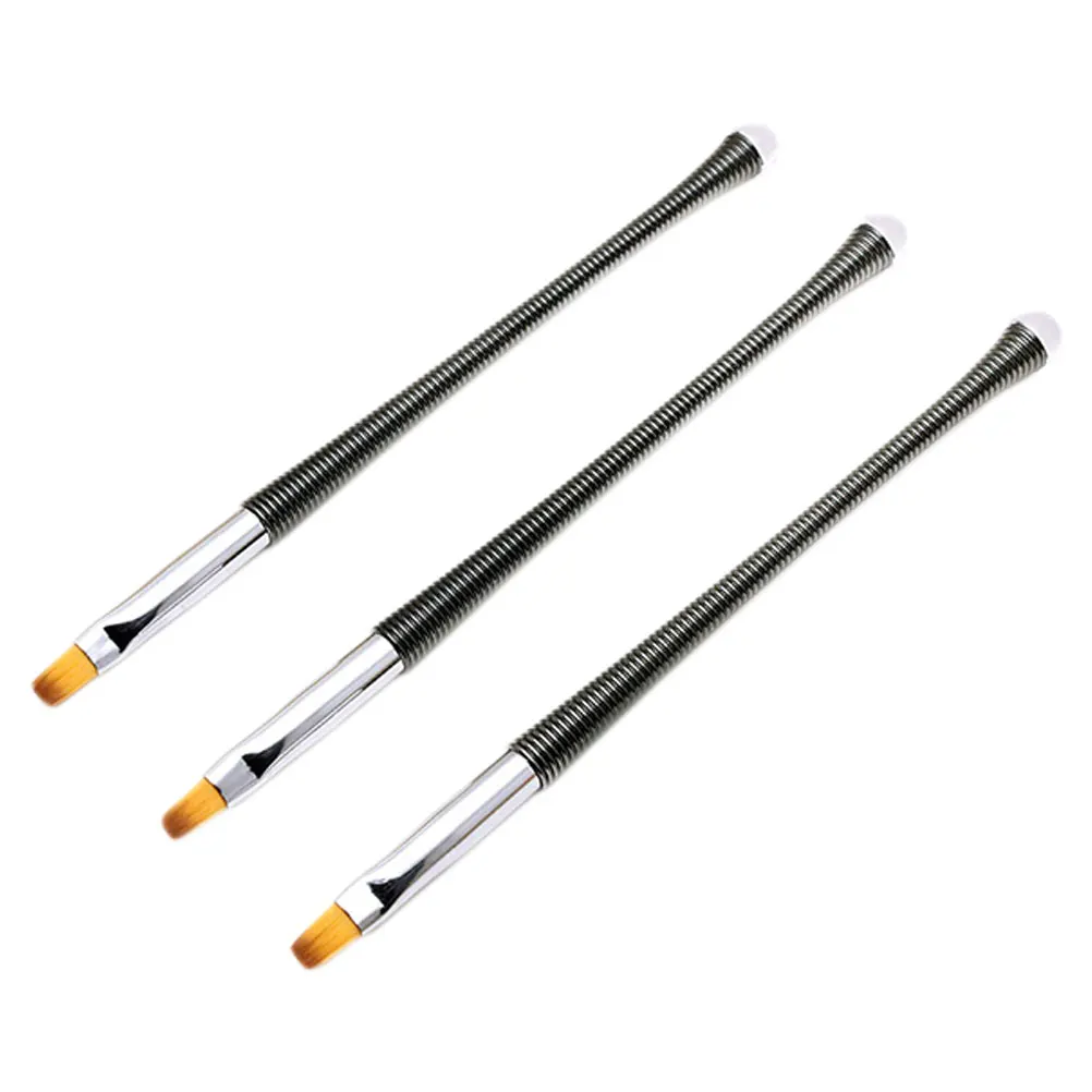

3pcs Nail Art Brushes Soft Reusable Ideal for Fine Work Gel Paint Nails Lightweight Easy to Use Carry Create