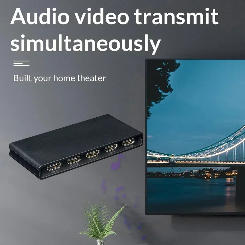 4K 60Hz 1x2 HDMI Splitter Dual Display HDMI 2.0 5x1 Switch 3x1 4x1 Switcher Converter for Mi Box PS5 PS4 Laptop PC To TV Monitor