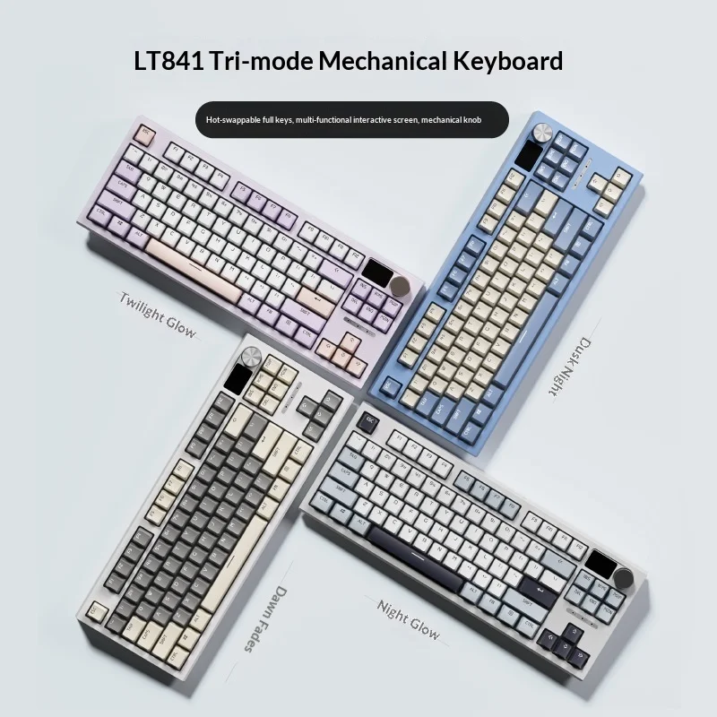 Bestseller Lt84 Tri Mode Wireless Bluetooth Wired Mechanical Keyboard Switch Customizable Gaming Office Multifunctional Screen