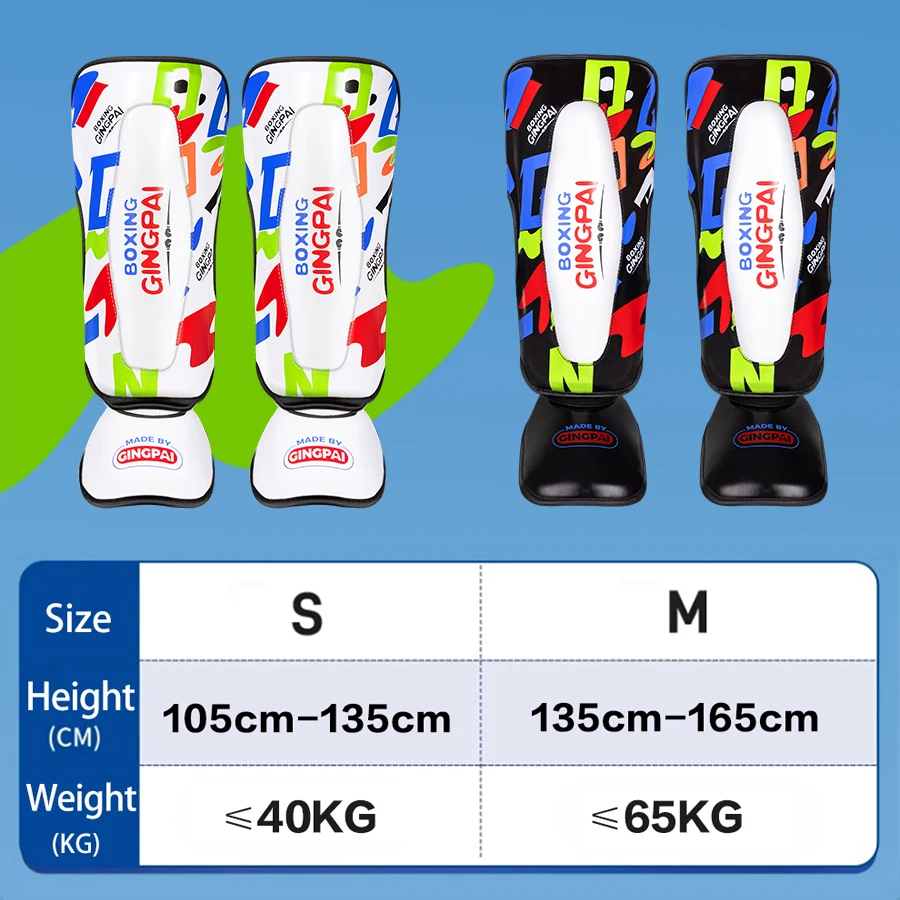 Children's Fighting Leg Protectors Sanda Muay Thai Foot Back Boxing Fighting Tibia Protectors Ankle Legboard Taekwondo